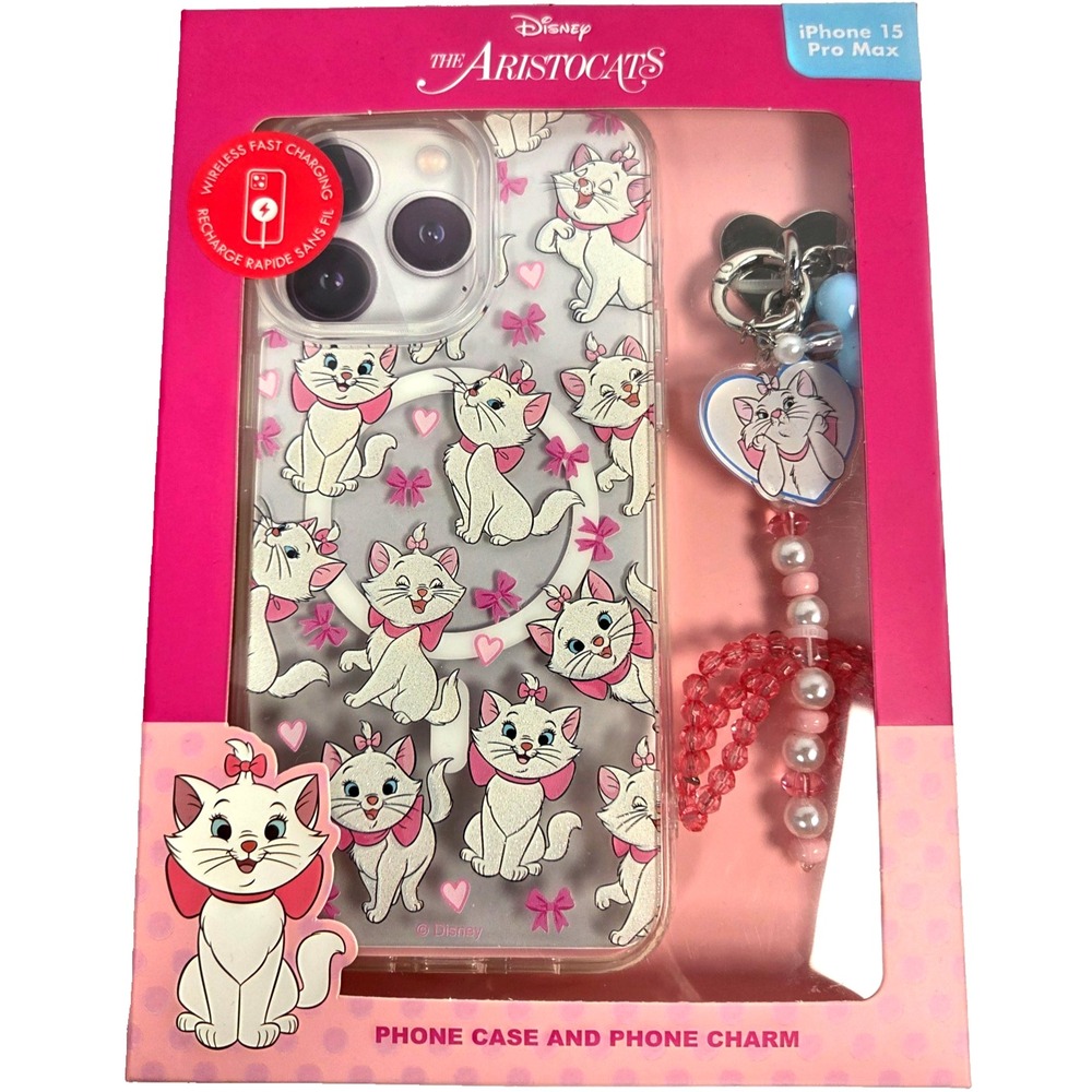 Disney Aristocats Marie iPhone 15 Pro Max Phone Case Charm Wireless Charging New